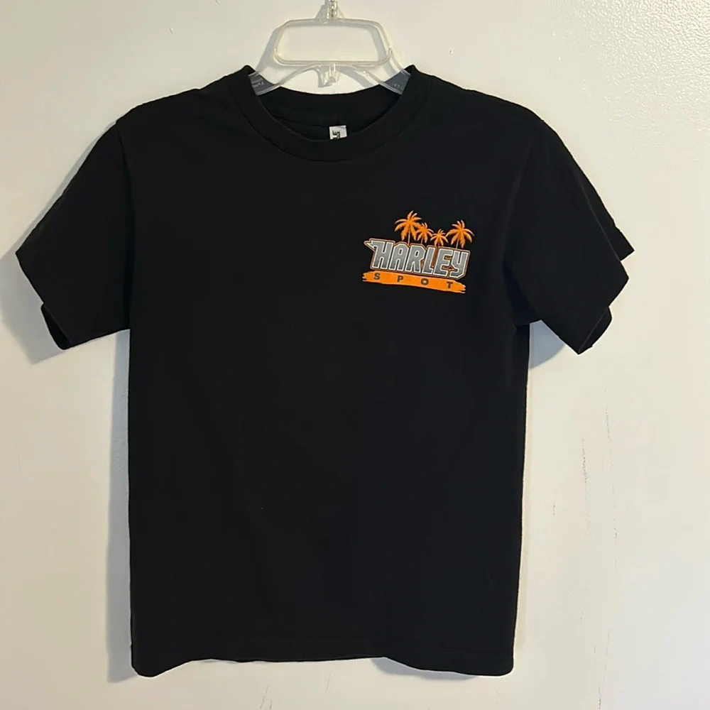 Women’s Harley Spot California Black T-Shirt. Size S - Picture 2 of 6